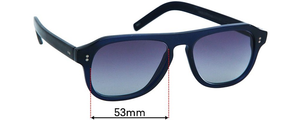 Sunglass Fix Replacement Lenses for Cutler and Gross 0822 - 53mm Wide